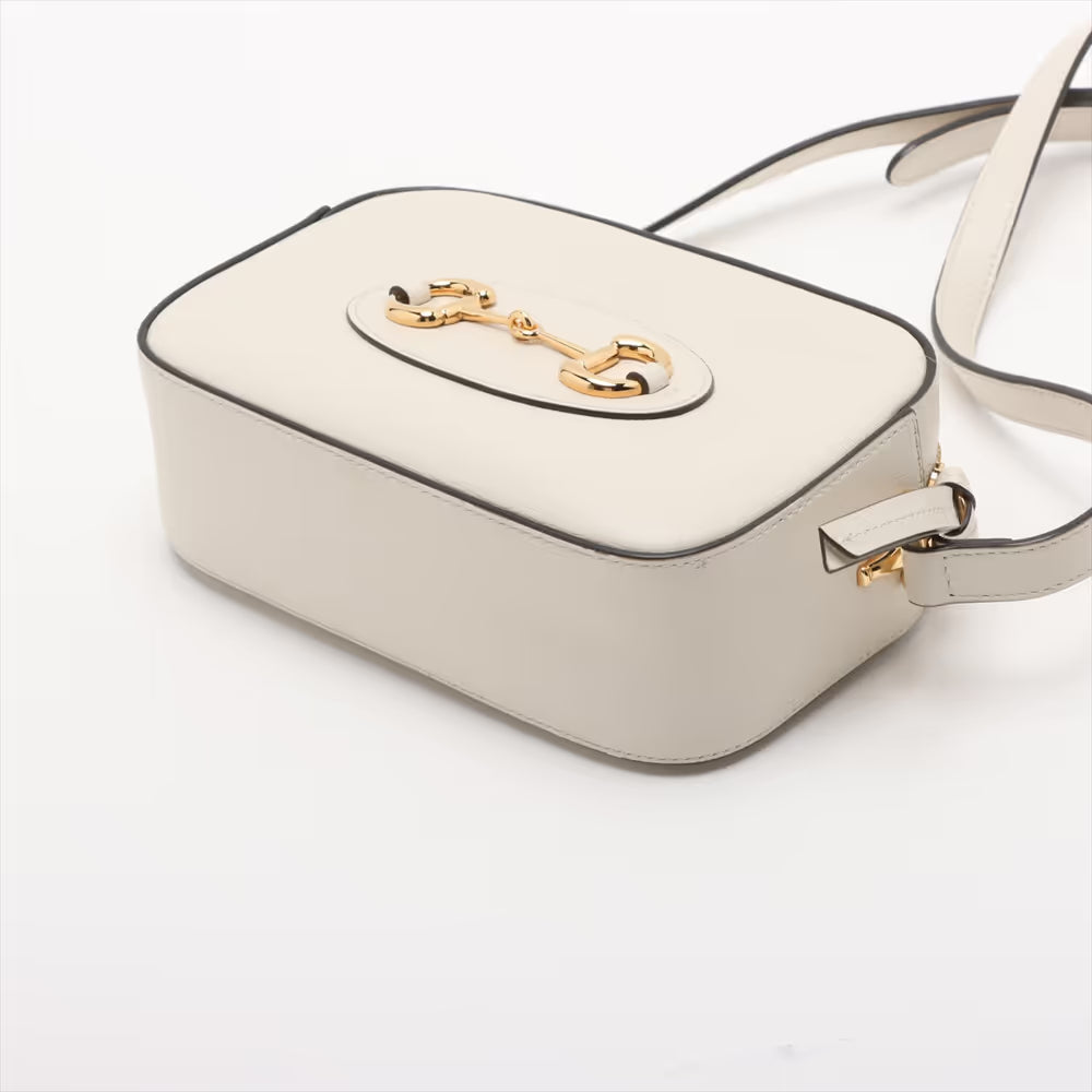 Gucci Horsebit 1955 Leather Shoulder Bag White