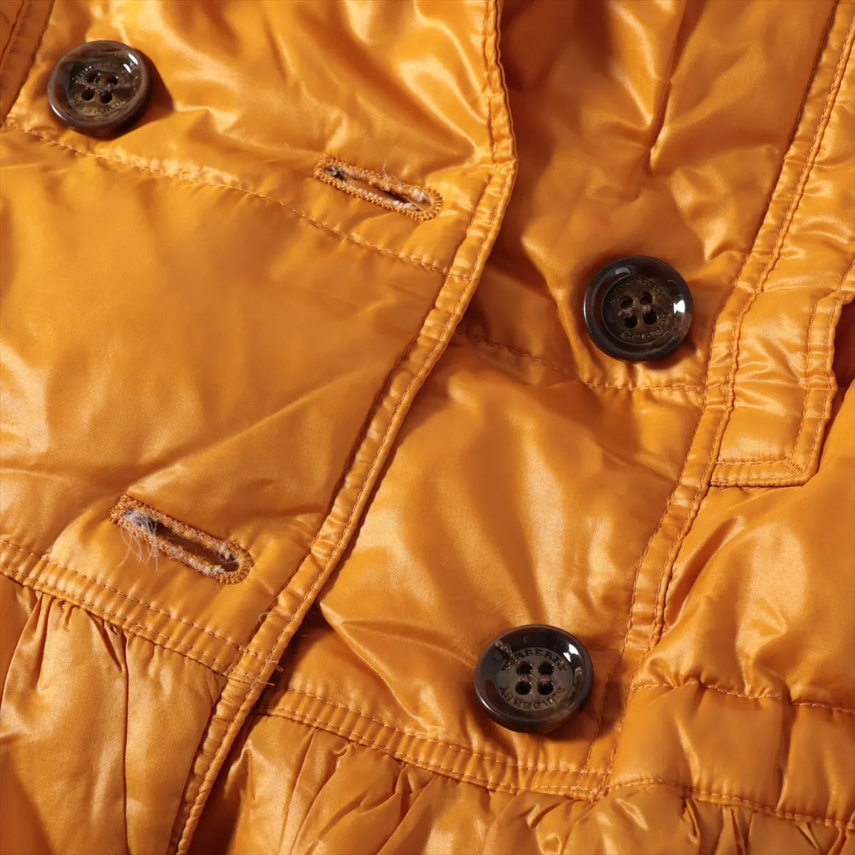 Burberry Children Nylon Fur Down Jacket Yellow