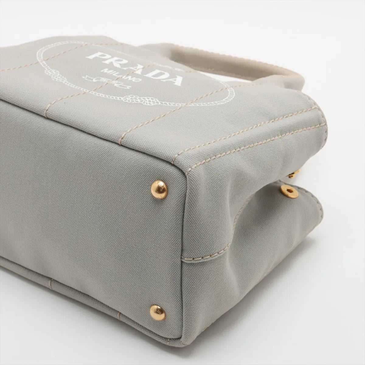 Prada Canapa Canvas Two-Way Handbag Gray