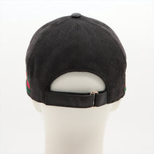Load image into Gallery viewer, Gucci Black Original GG Canvas Baseball Cap with Web Line