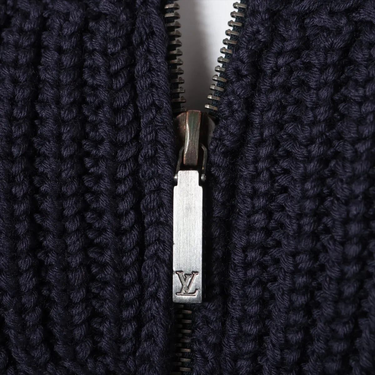 Louis Vuitton Damier Wool Knit Jacket Navy Blue