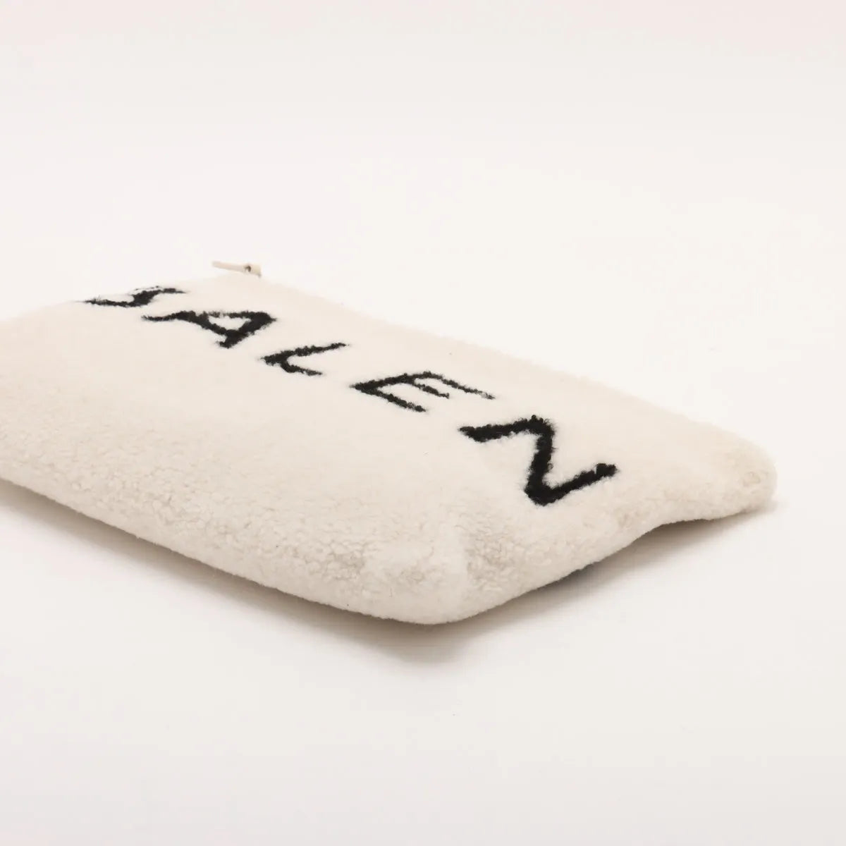 Balenciaga Shearling Clutch Bag White
