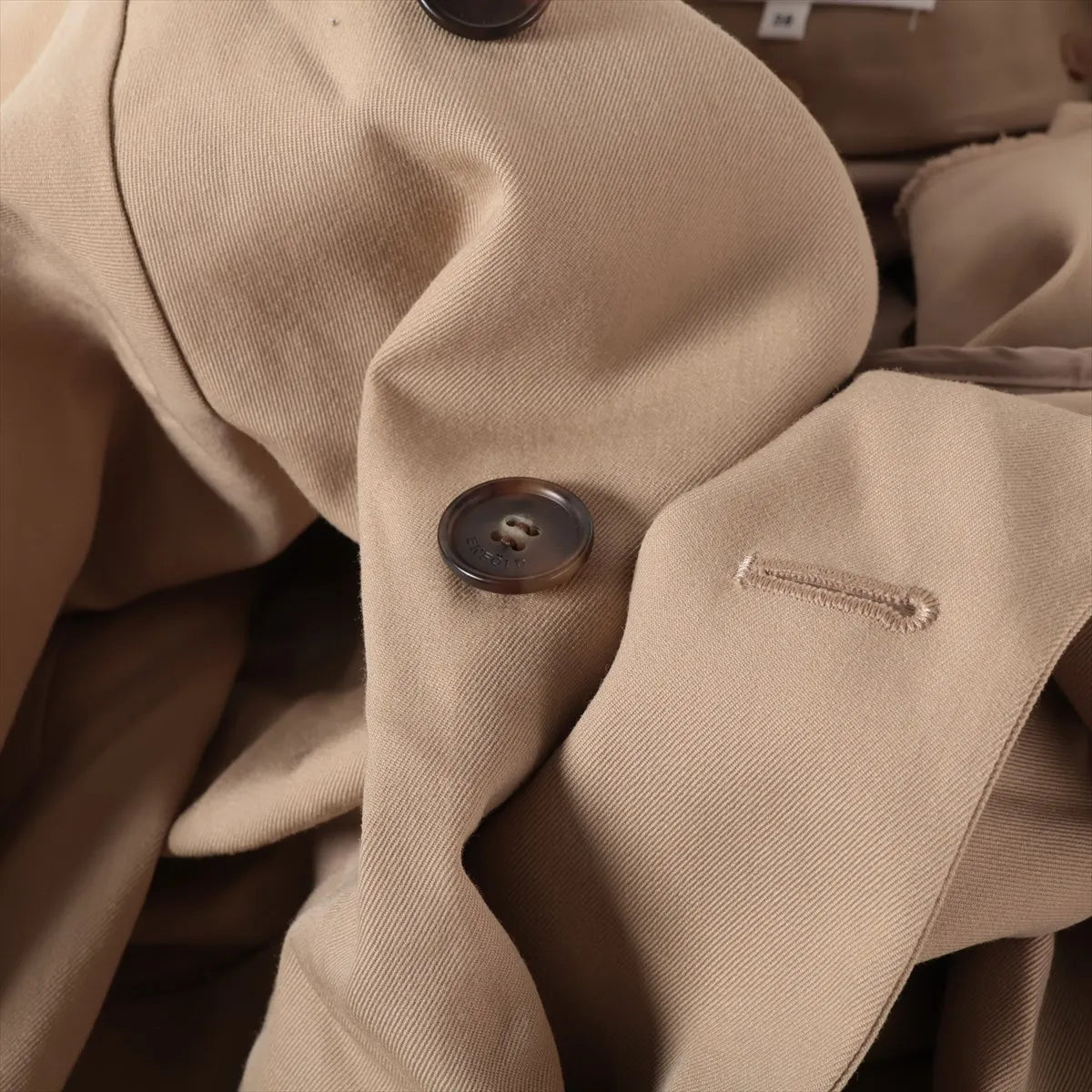 Enfold Wool Long Sleeve Trench Coat Beige