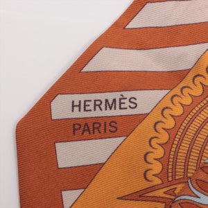 Hermès Geometrie Cretoise Silk Twilly Orange