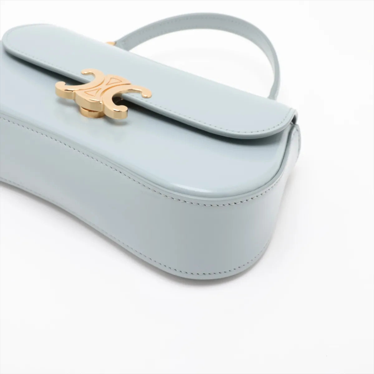 Celine Triomphe Teen Lola Leather Two-Way Handbag Blue