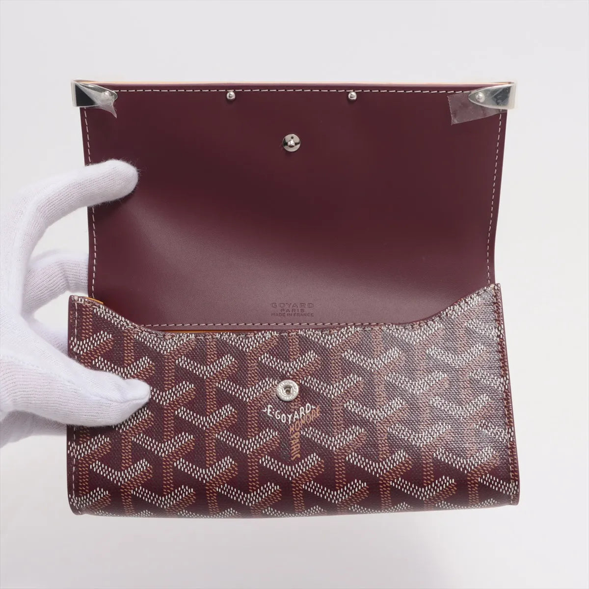 Goyard Leather Mini Monte Carlo Pouch Burgundy
