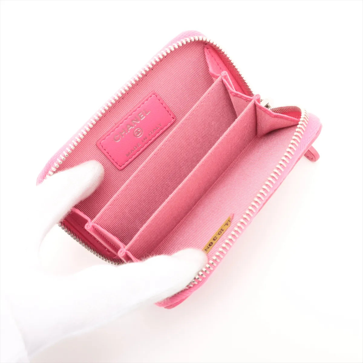 Chanel CC Logo Matelasse Lambskin Card Case Pink