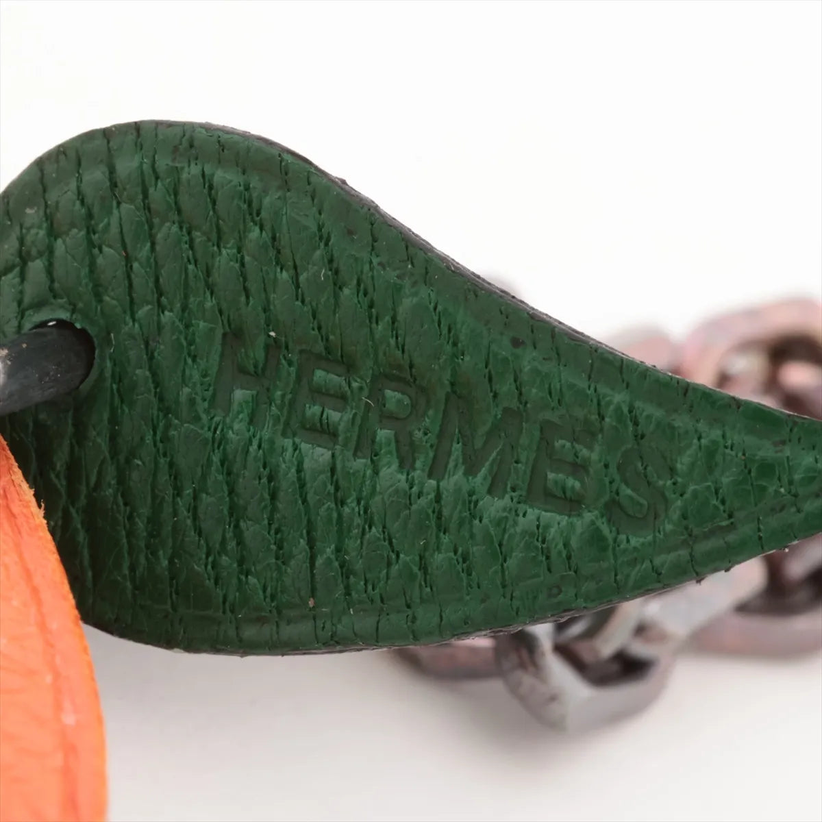 Hermes Orange Fruit Leather Bag Charm