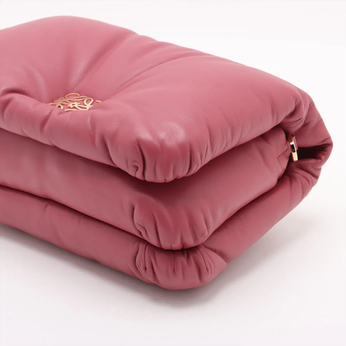 Loewe Puffer Leather Chain Shoulder Bag Pink
