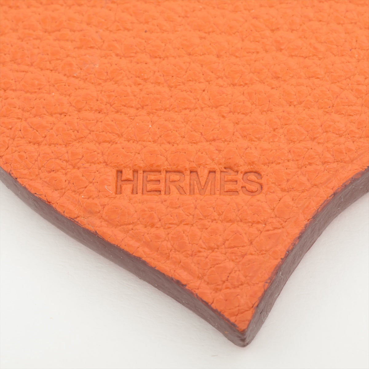 Hermès Heart Leather Bag Charm Fuchsia x Orange