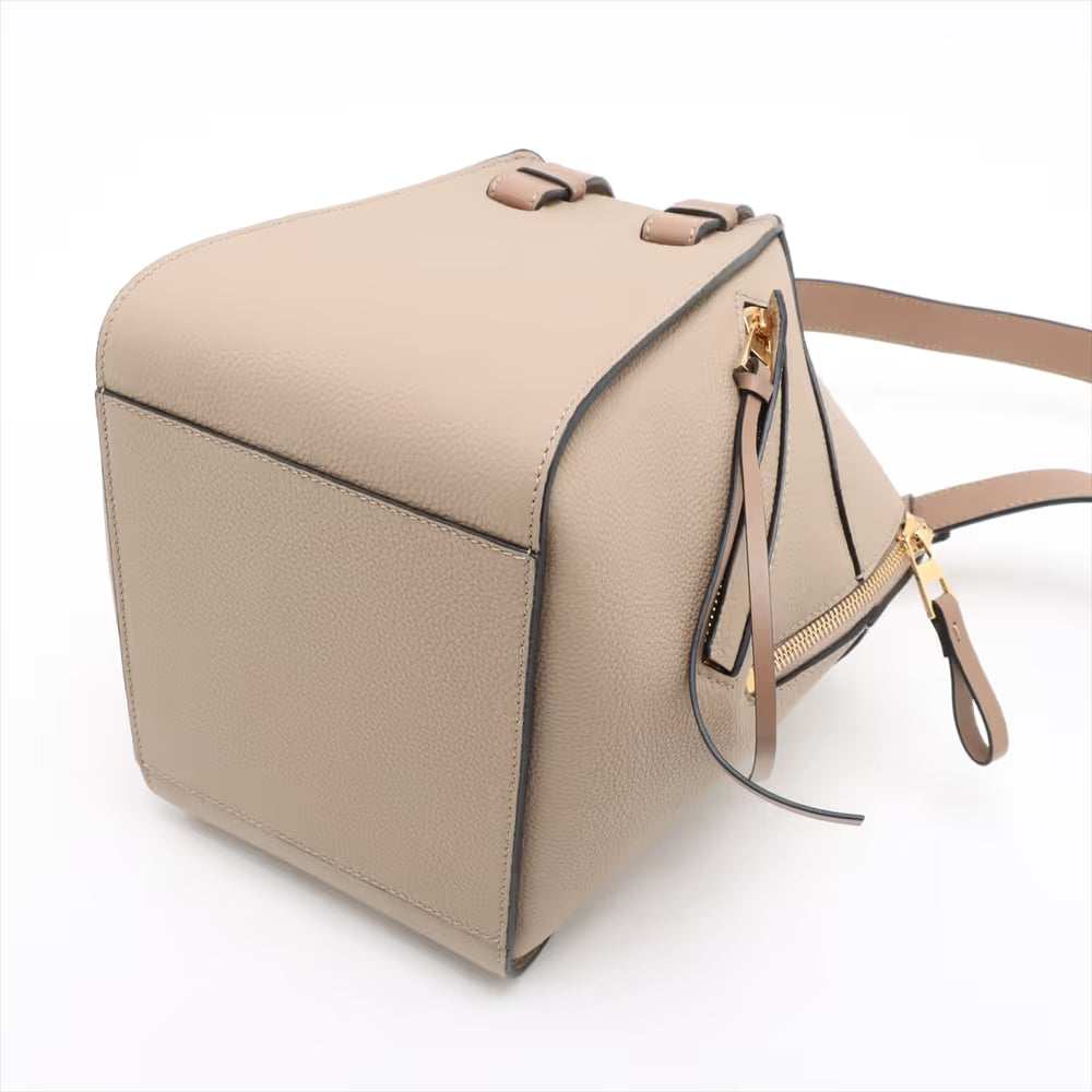 Loewe Hammock Leather Two-Way Handbag Beige