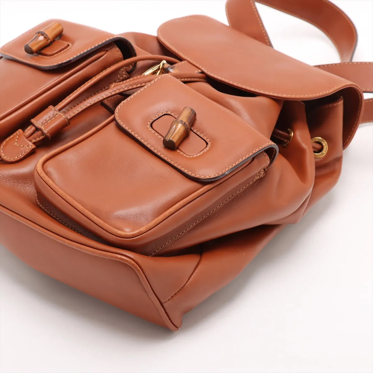 Gucci Bamboo Leather Backpack Brown