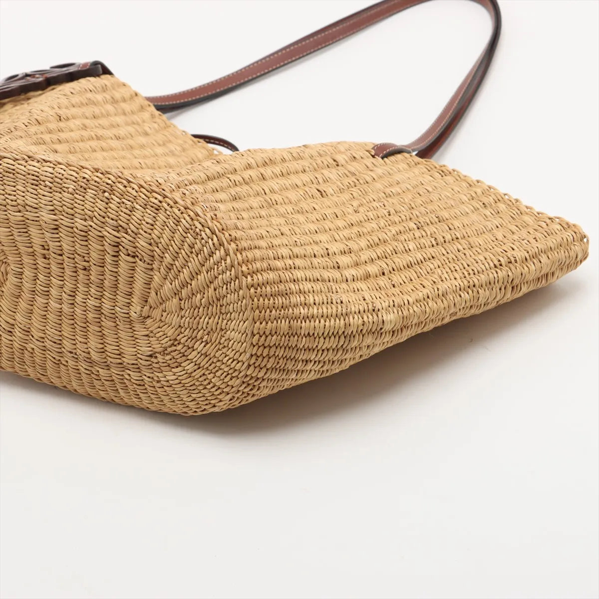 Loewe Small Basket Elephant Straw Bag Beige x Brown