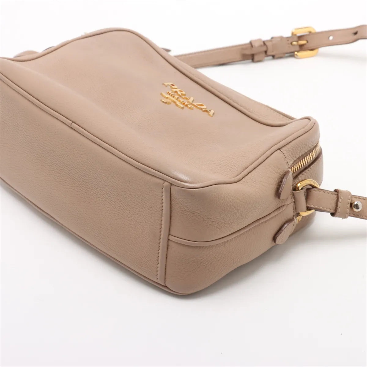 Prada Vitello Phenix Leather Camera Bag Beige