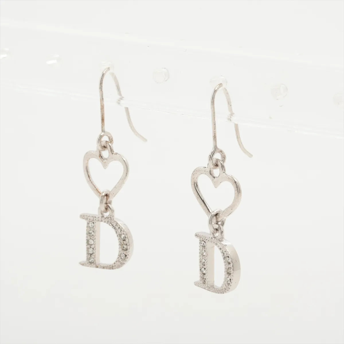 Christian Dior Heart D Logo Dangling Hook Earring