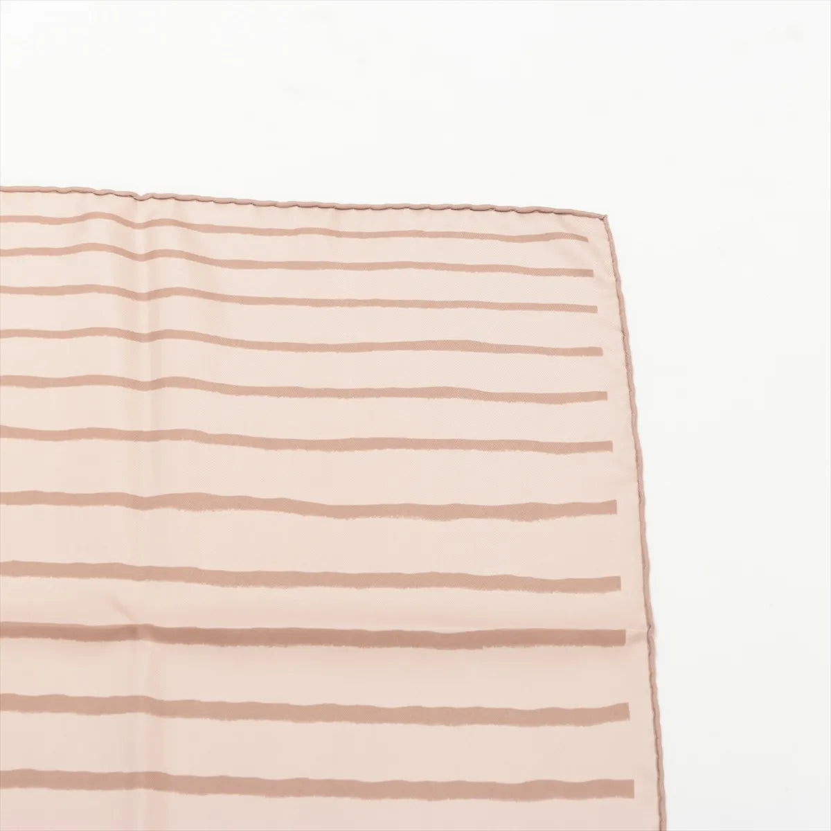 Hermes Carre 45 Stripe Silk Scarf Light Brown