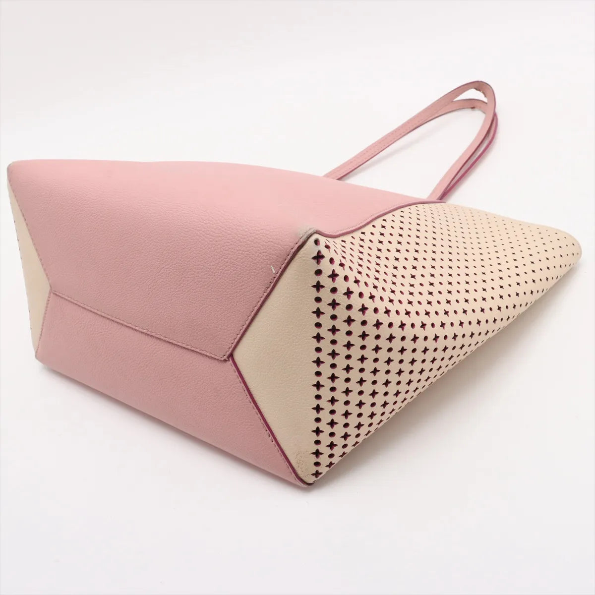 Louis Vuitton Perforated Lockme Cabas Tote Bag Pink x Cream