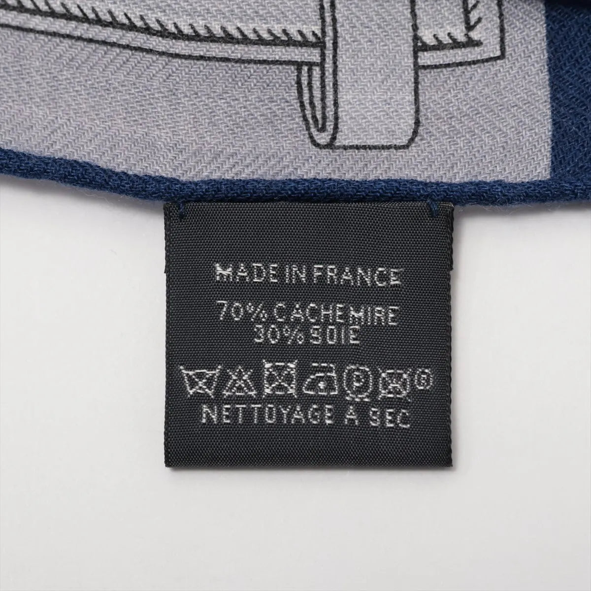 Hermès  Lettres Equestres Cashmere & Silk Scarf Navy x Gray