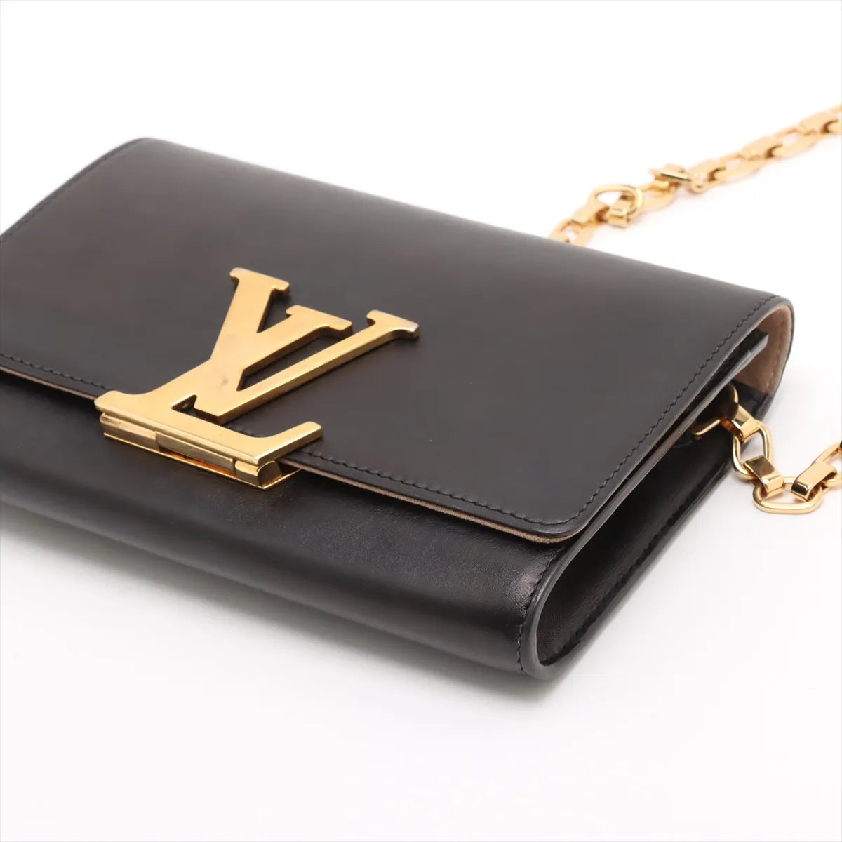 Louis Vuitton LV Logo Pochette Louise MM Black