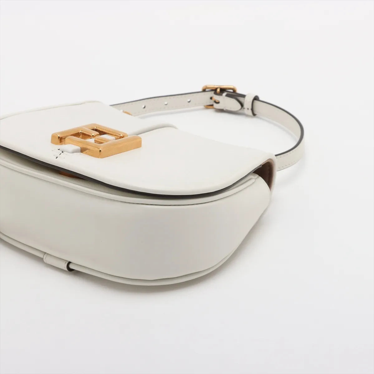 Fendi C'mon Small Leather Shoulder Bag White