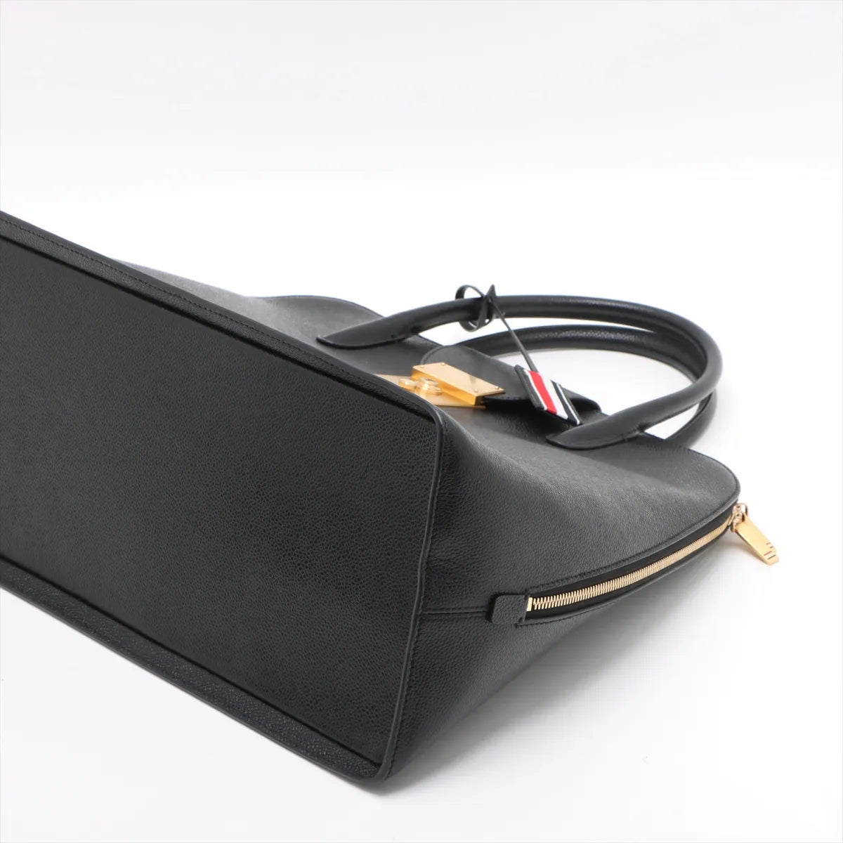 Thom Browne Leather Tote Bag Brown