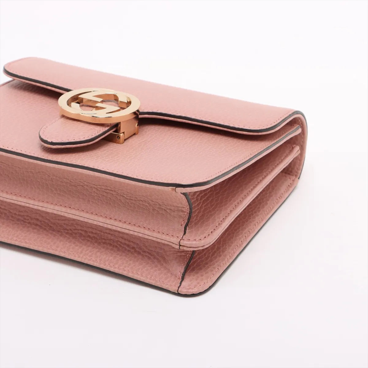 Gucci Interlocking G Leather Chain Shoulder Bag Pink