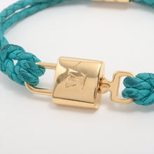 Load image into Gallery viewer, Top rated Louis Vuitton Padlock Leather Bracelet Turquoise
