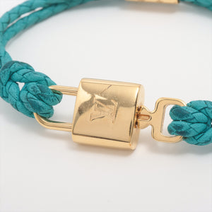 Top rated Louis Vuitton Padlock Leather Bracelet Turquoise