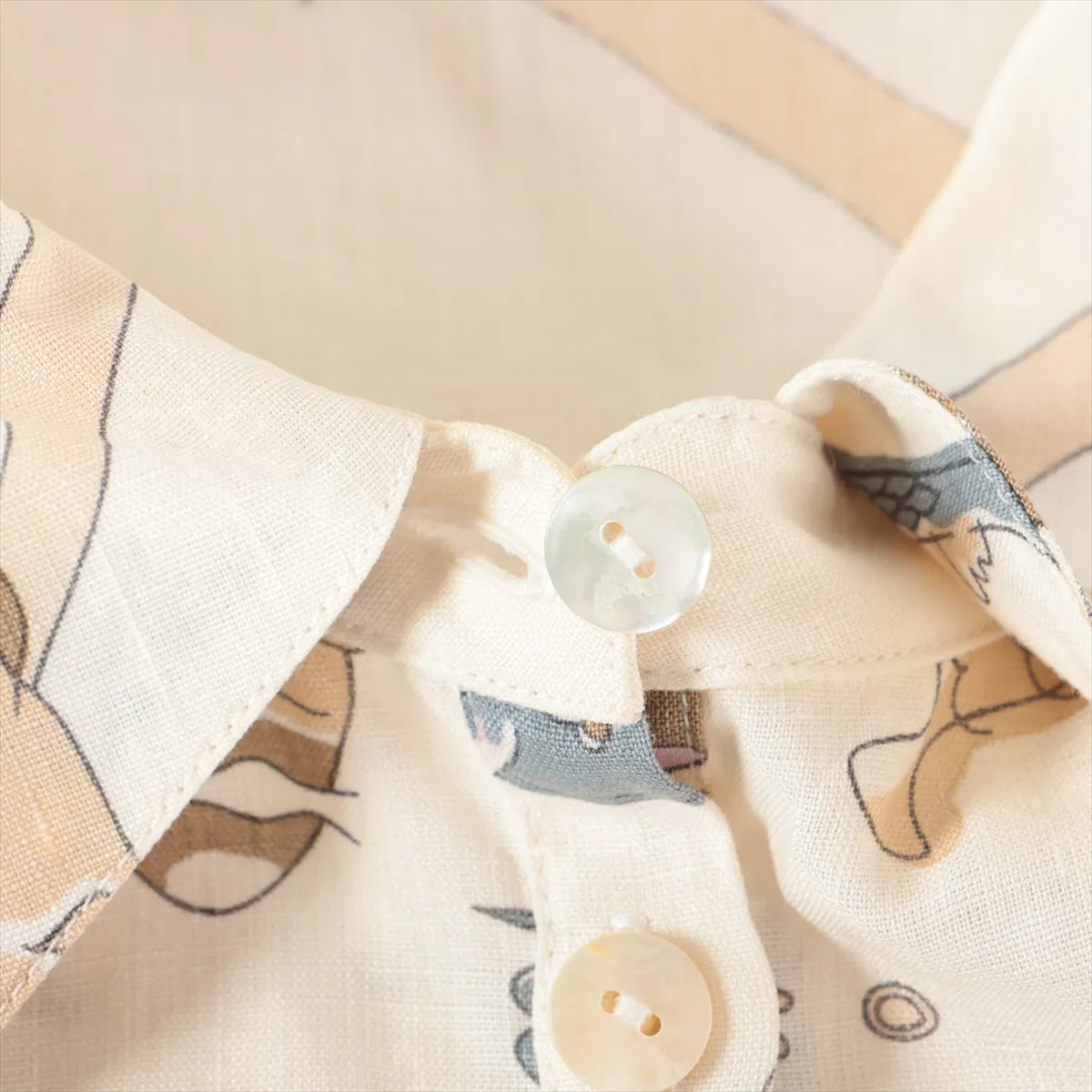 Hermes Margiela Linen Shirt Ivory