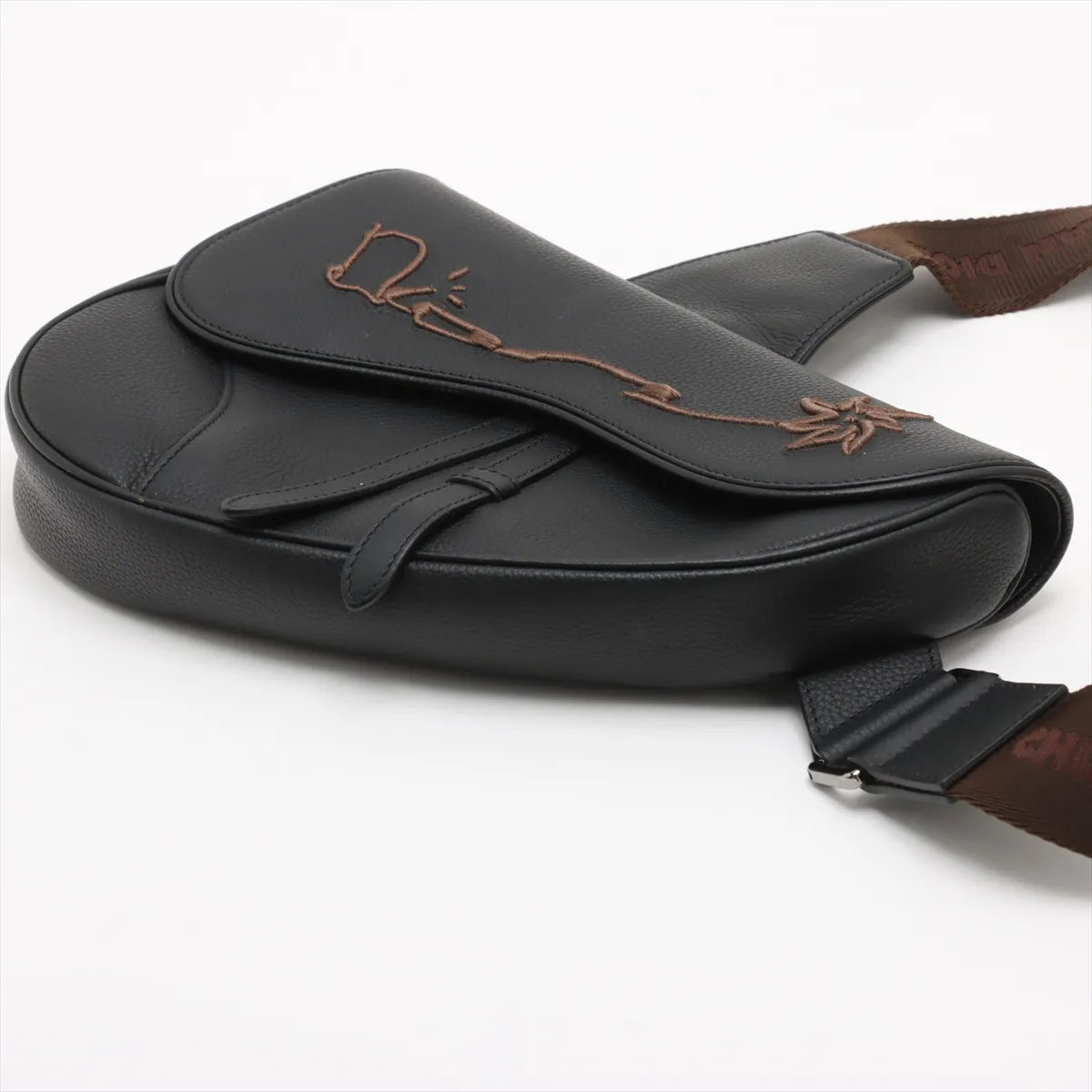 Dior x Cactus Jack Saddle Leather Sling Backpack Black