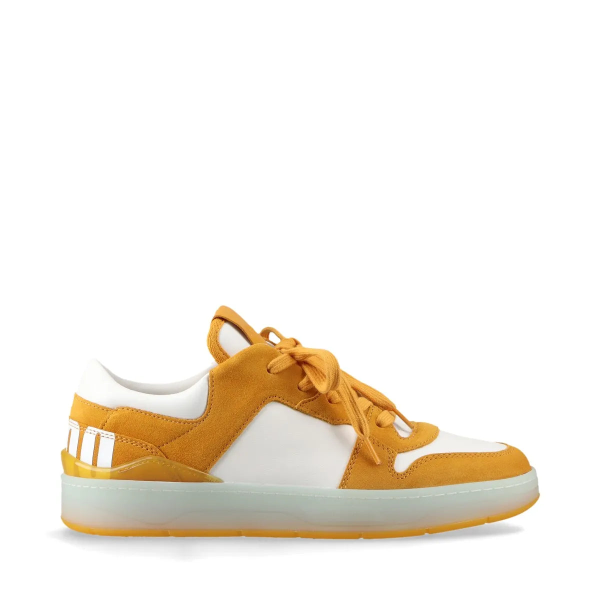Jimmy Choo Leather Suede Sneakers White x Mustard Yellow