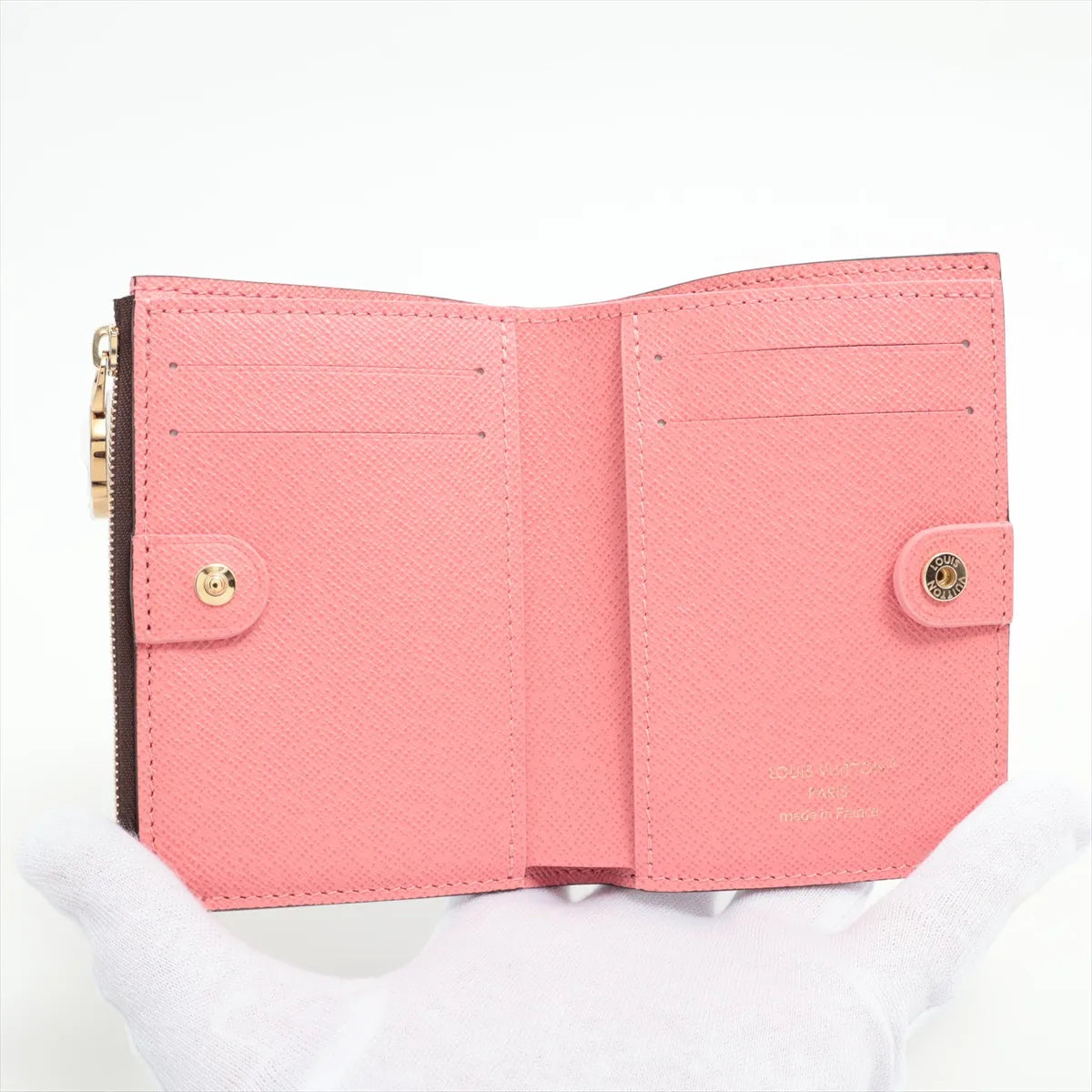 Louis Vuitton Monogram Lisa Compact Wallet Brown x Pink