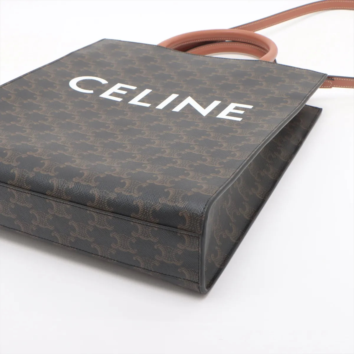 Celine Triomphe Vertical Cabas Two-Way Shoulder Bag Brown