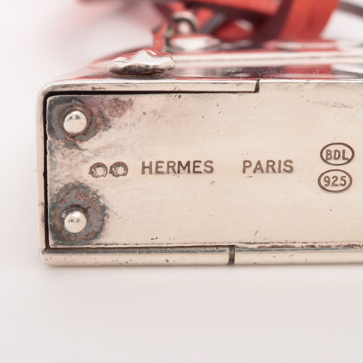 Hermes Sterling Silver Bolide Bag Pill Box Charm Pendant Necklace