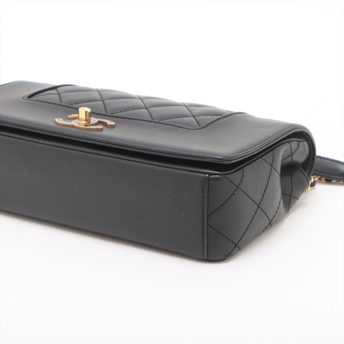 Chanel Mademoiselle CC Logo Matelasse Double Chain Shoulder Bag Black * PREORDER *