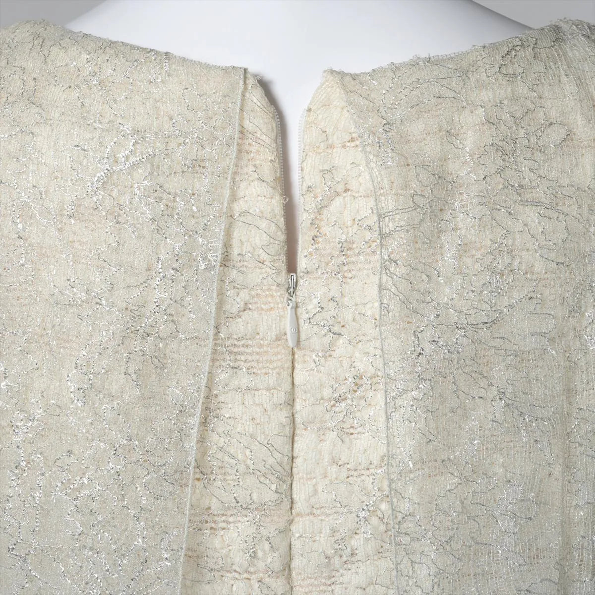 Chanel CC Logo Rayon Nylon Dress Ivory