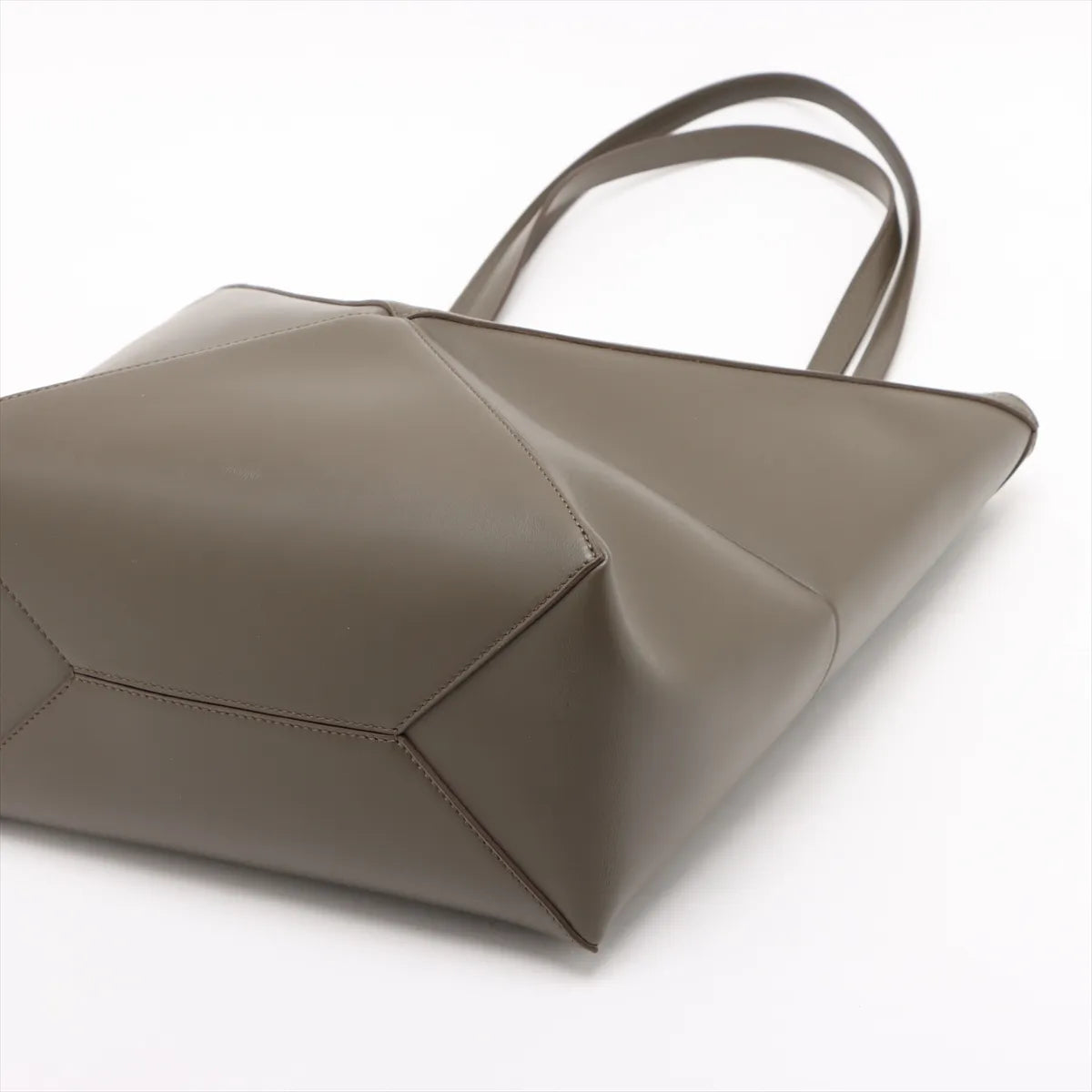 Loewe Puzzle Fold Medium Leather Tote Bag Khaki