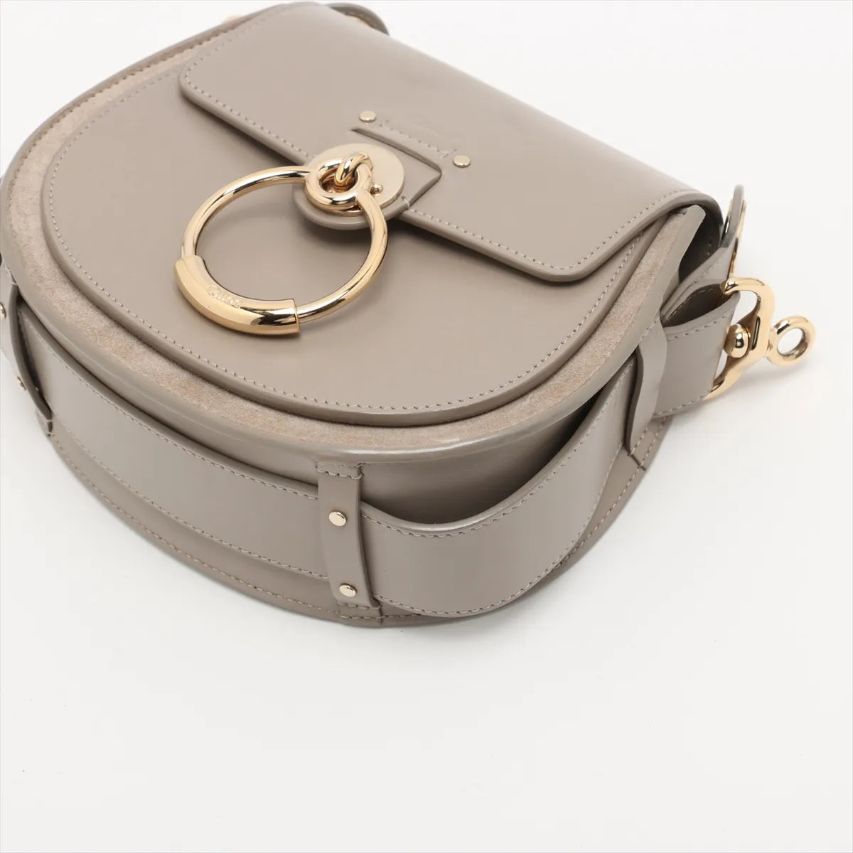 Chloe Tess Leather Two-Way Shoulder Bag Gray