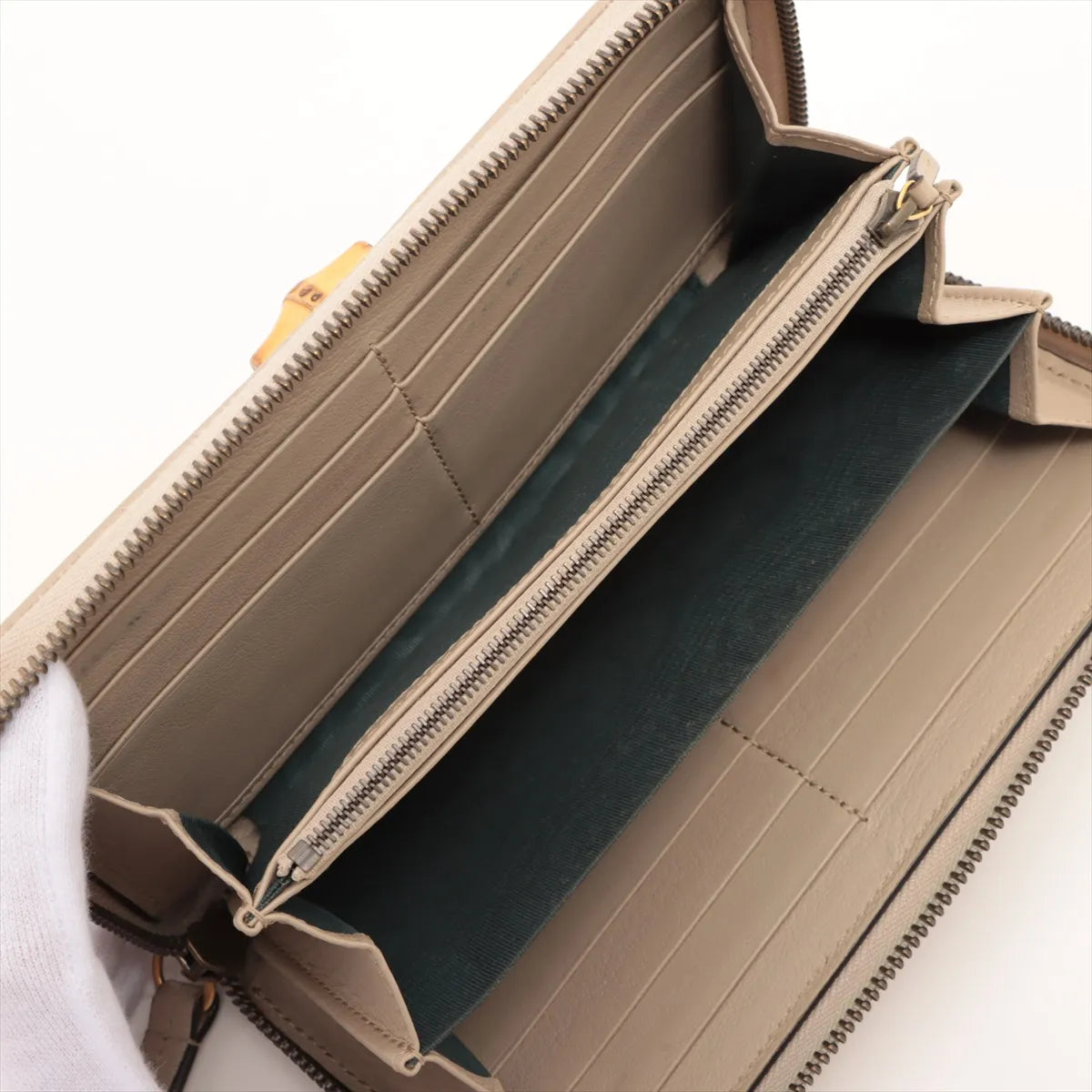 Gucci Diana Bamboo Zippy Wallet Ivory