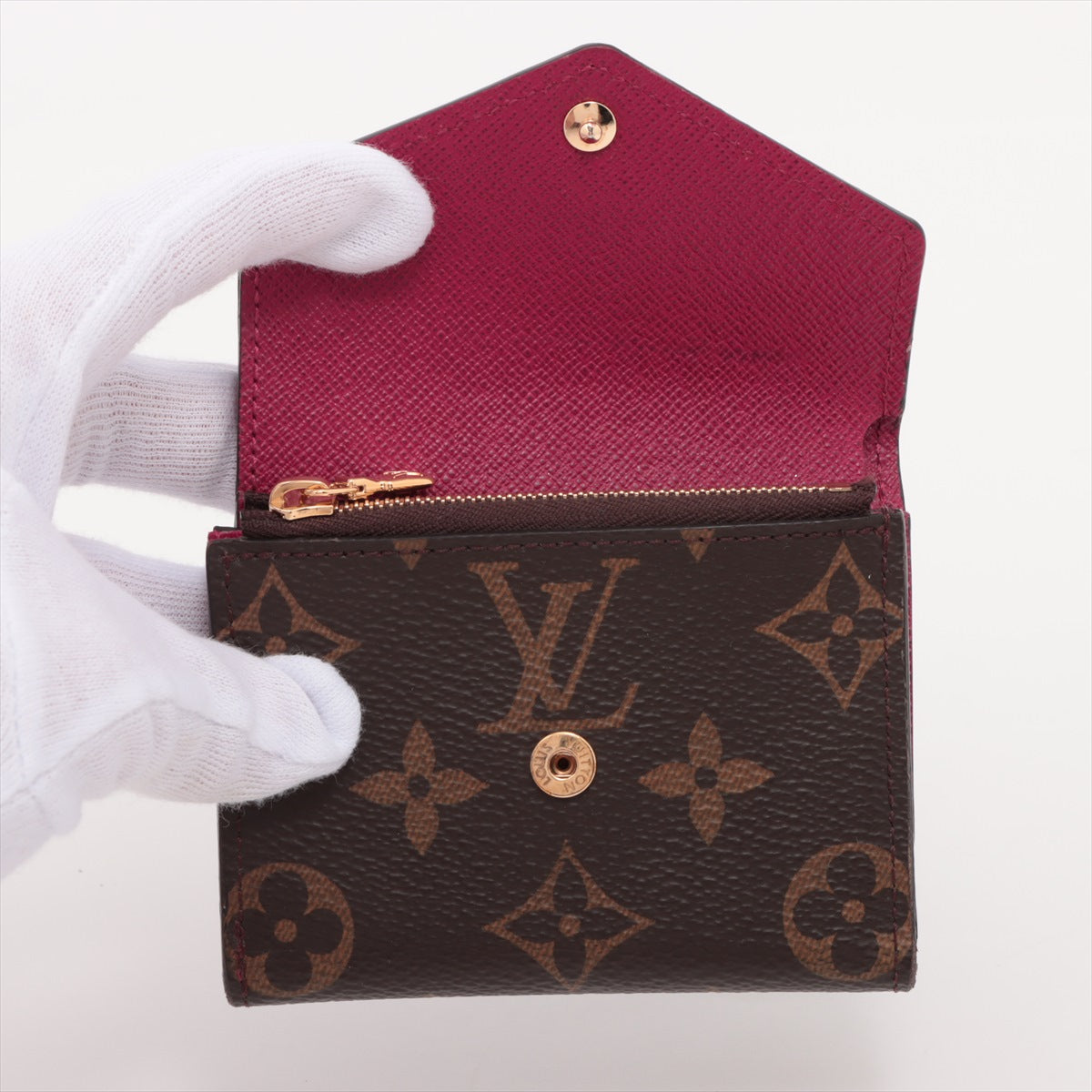 Louis Vuitton Monogram Portefeuille Zoé Compact Wallet Fushia