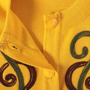 Yves Saint-Laurent Wool Cardigan Mustard Yellow