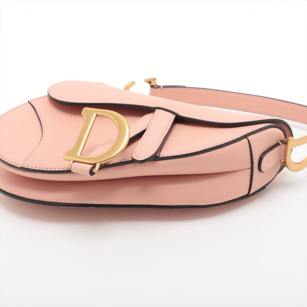 Christian Dior Leather Saddle Bag Salmon Pink