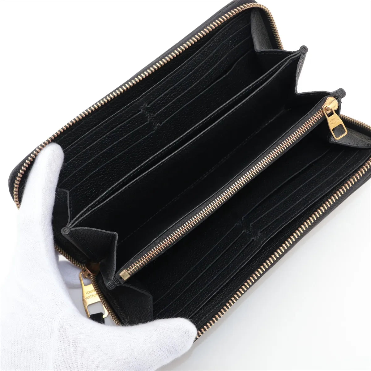 Louis Vuitton Monogram Empreinte Zippy Wallet Black