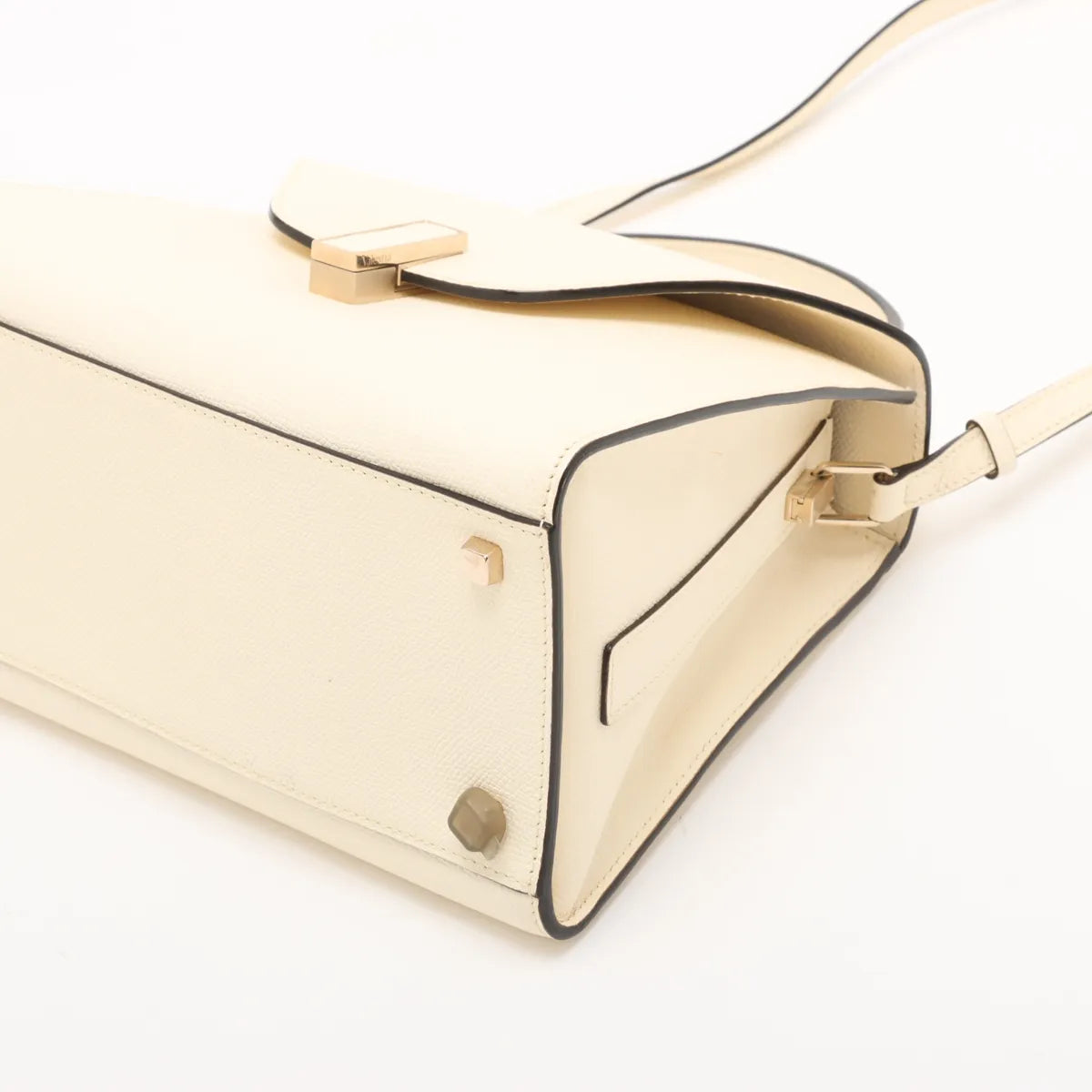 Valextra Medium Iside Leather Two-Way Handbag Beige