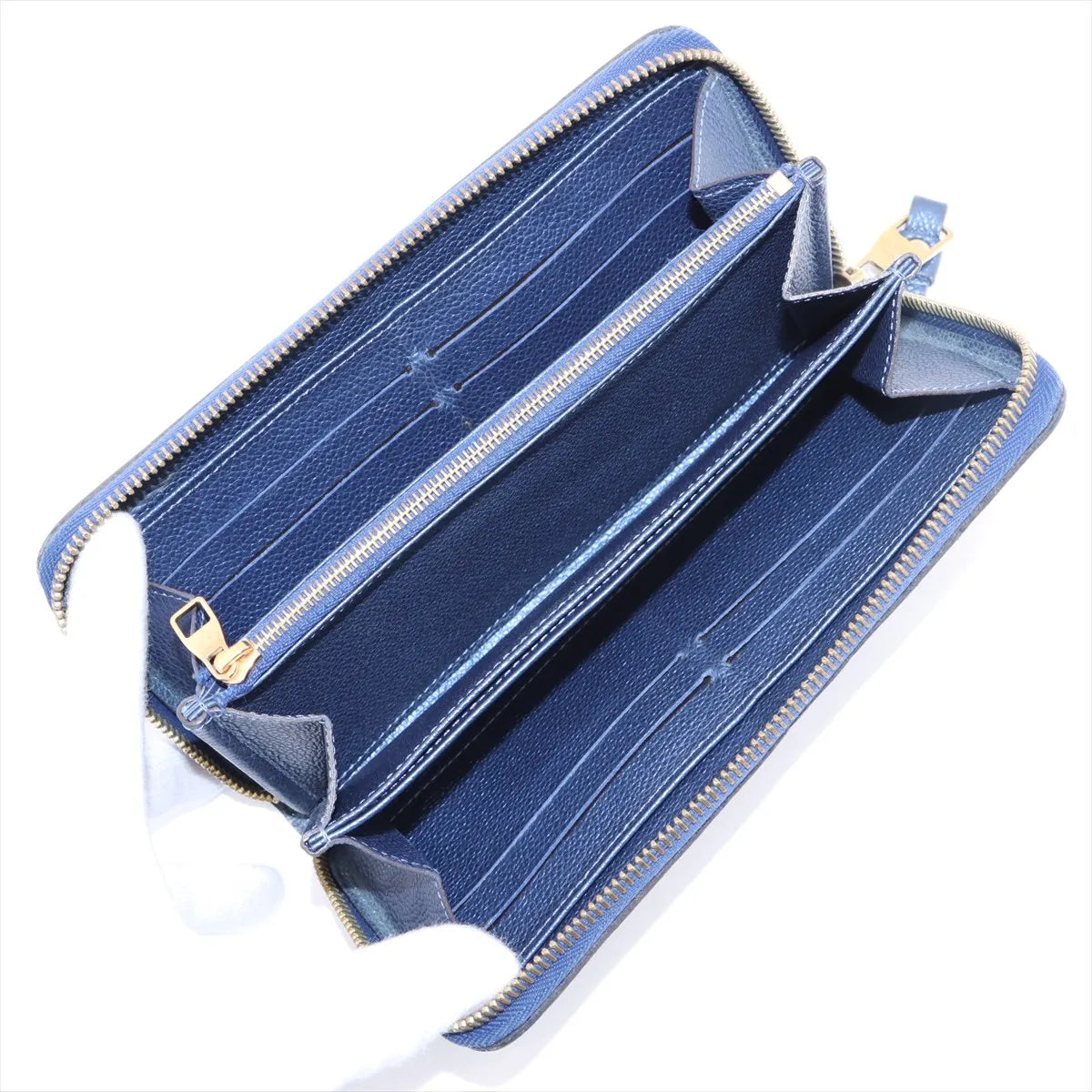 Louis Vuitton Momogram Empreinte Zippy Wallet Denim Blue
