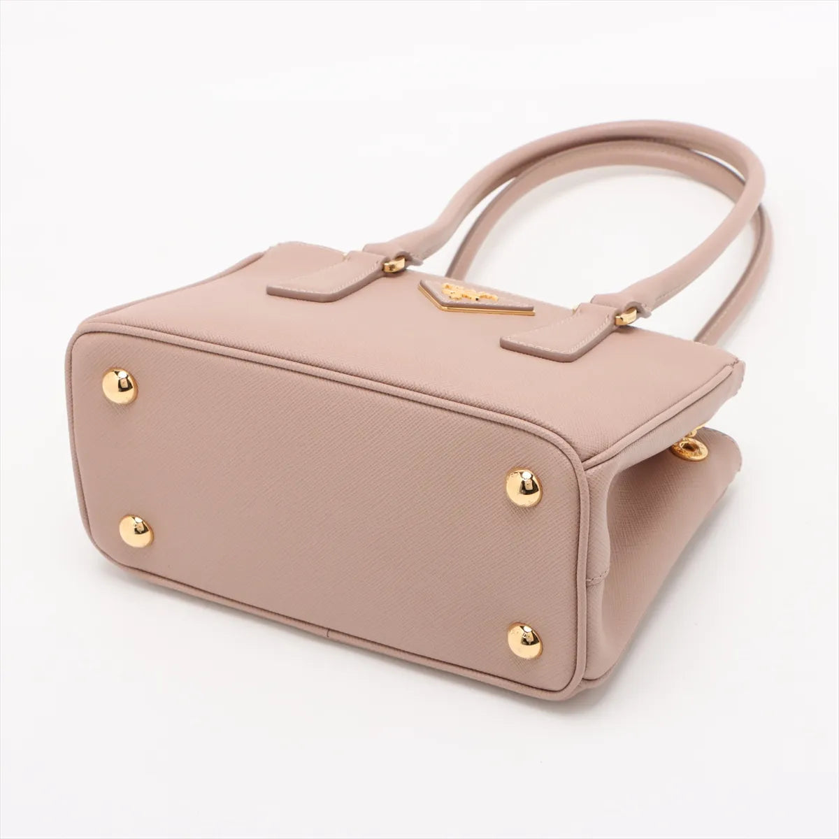 Prada Galleria Mini Saffiano Leather Two-Way Handbag Beige