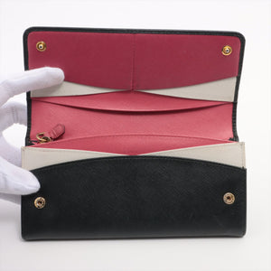 Prada Saffiano Leather Long Wallet Black