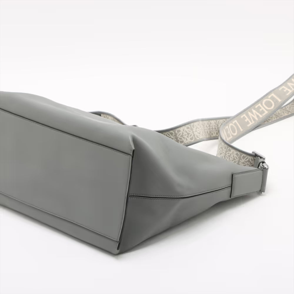 Loewe Cubi Leather Crossbody Bag Gray