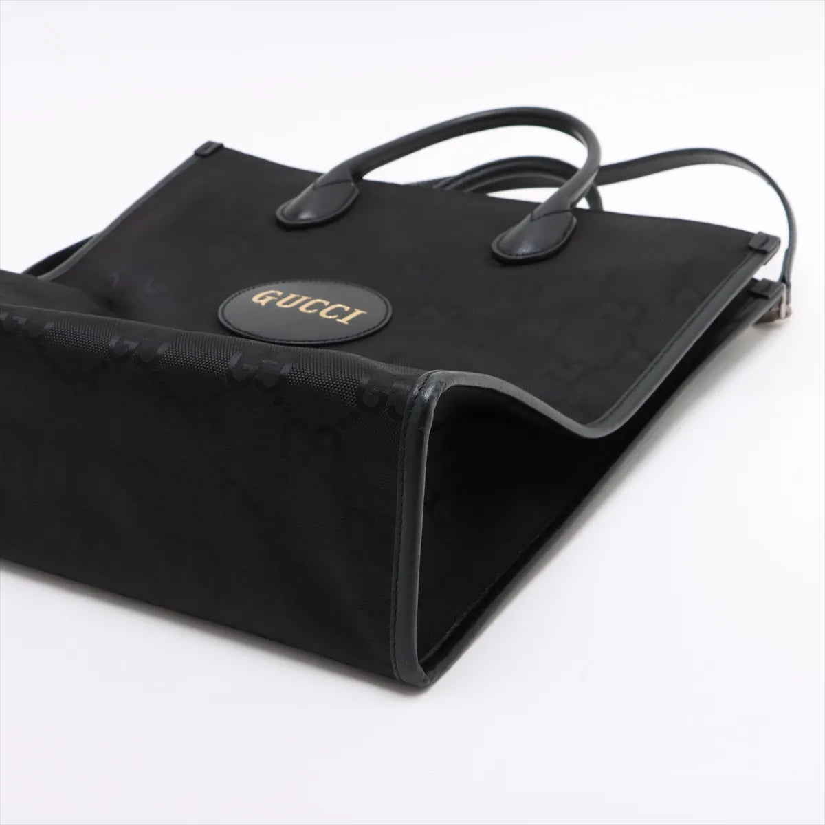 Gucci Off the Grid GG Nylon Leather Two-Way Tote Bag Black