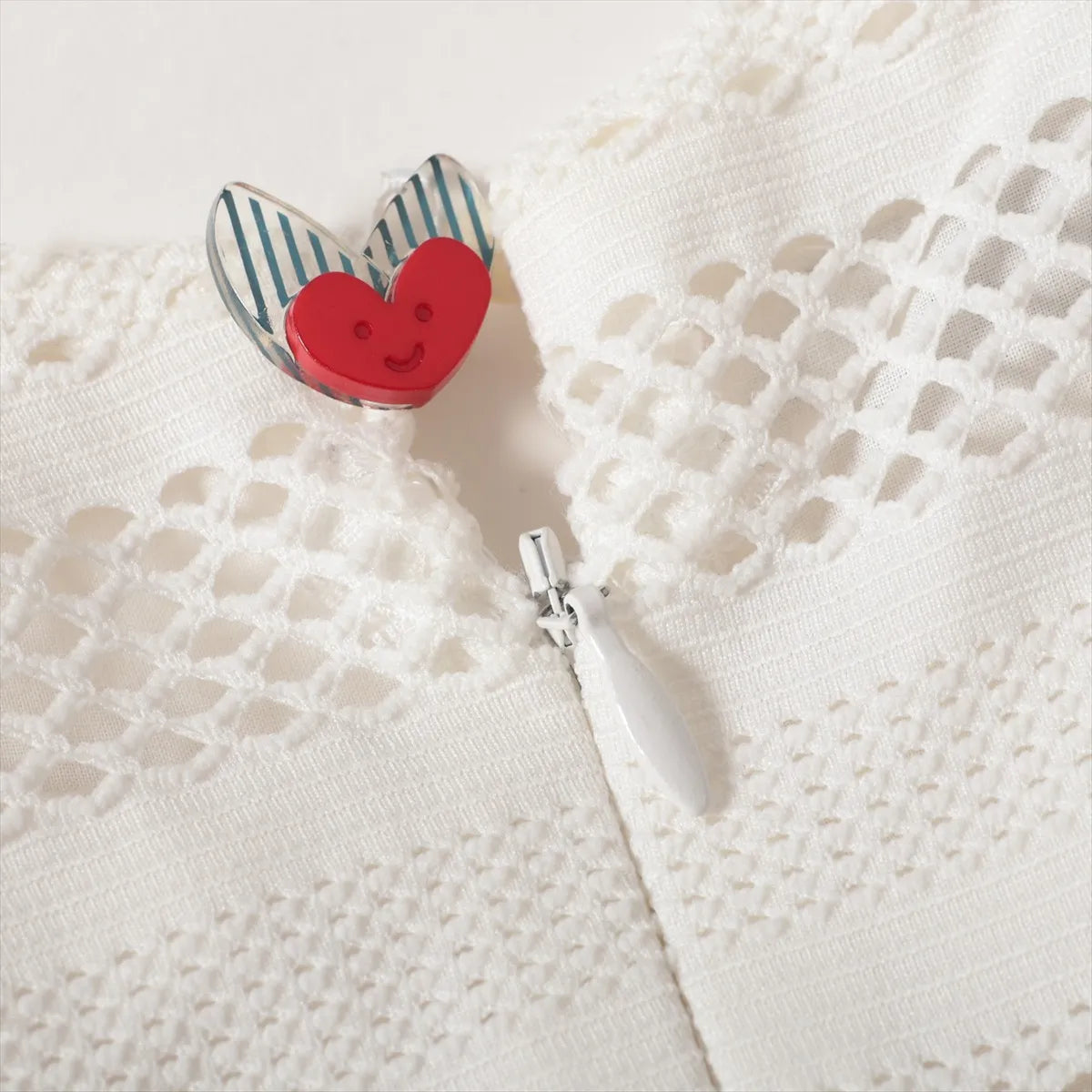 Christian Dior Cotton Eyelet Ruffle Kids Dress White